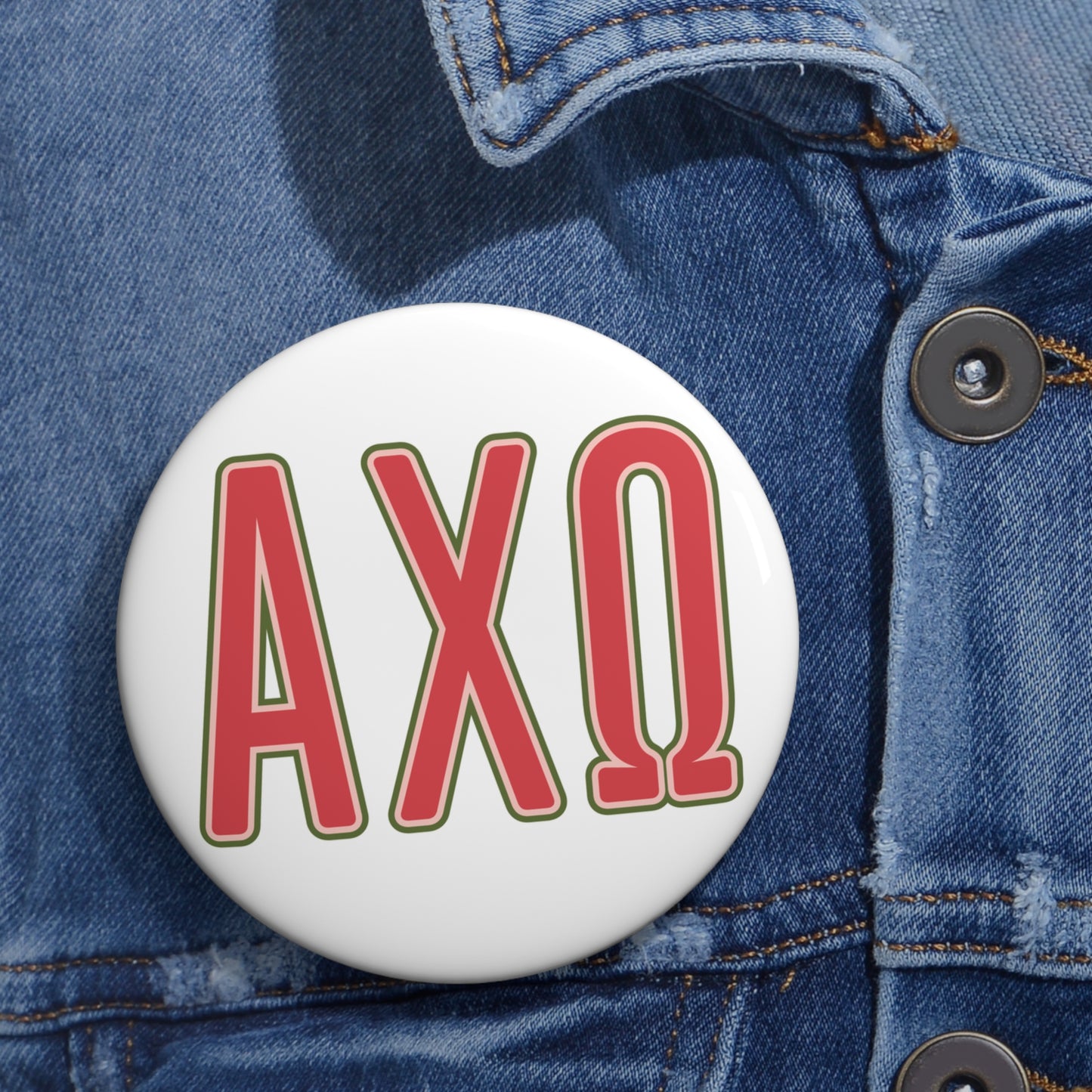Alpha Chi Omega Big Letters Button