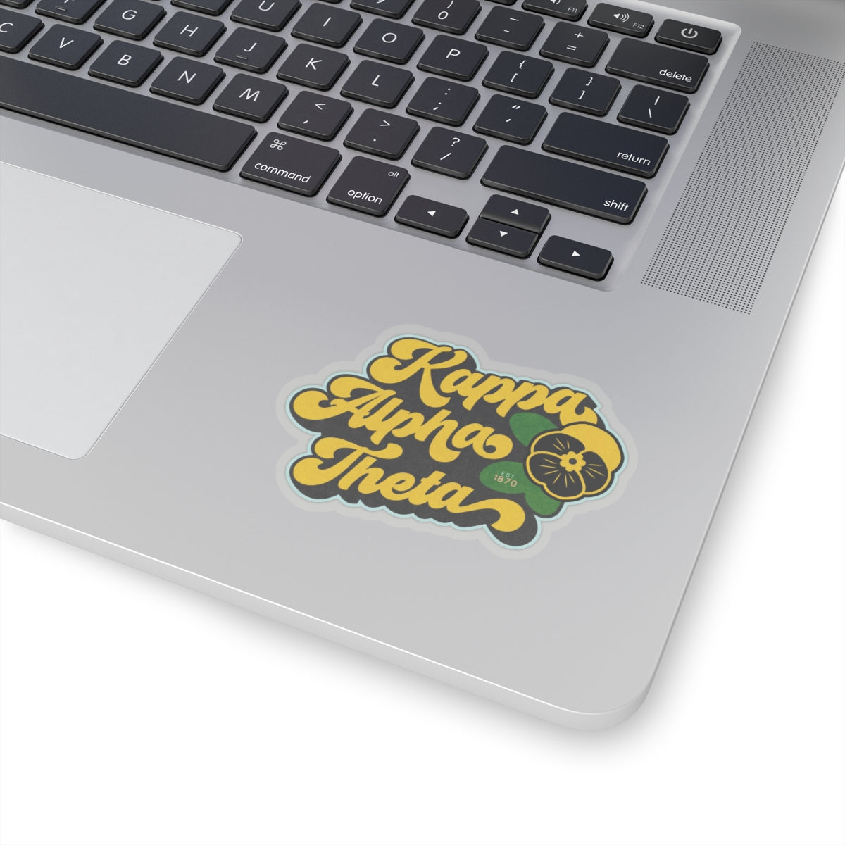 Kappa Alpha Theta Retro Floral Kiss-Cut Sticker