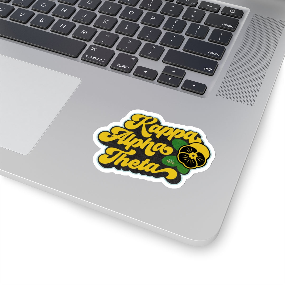 Kappa Alpha Theta Retro Floral Kiss-Cut Sticker