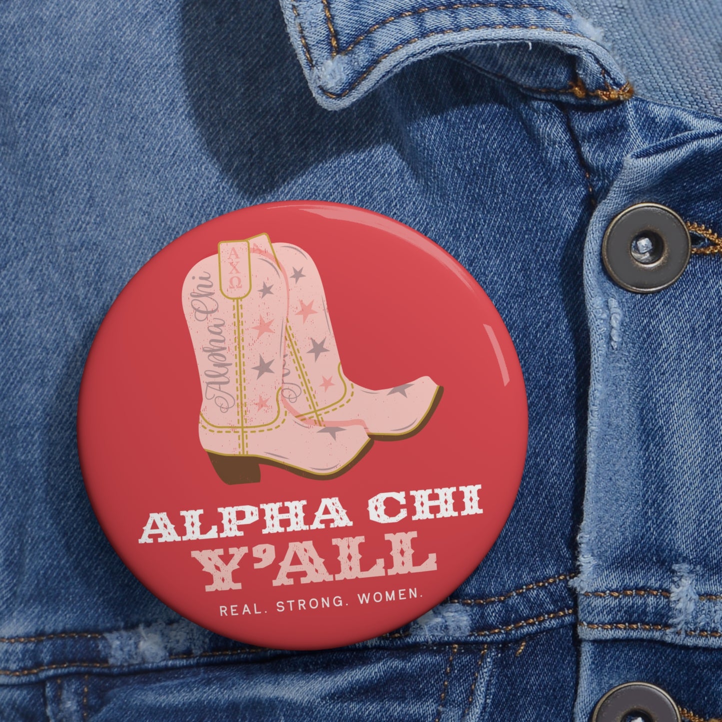 Alpha Chi Y'all Button