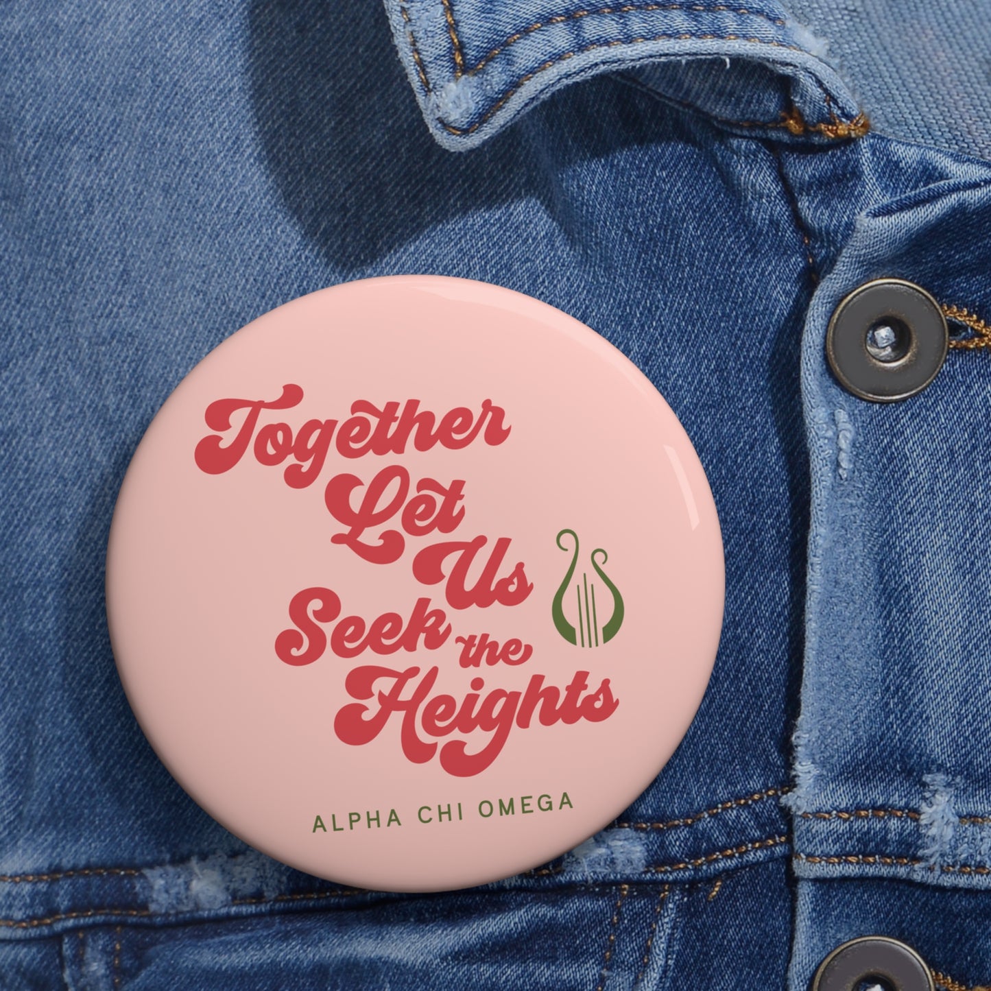 Alpha Chi Omega Open Motto Button
