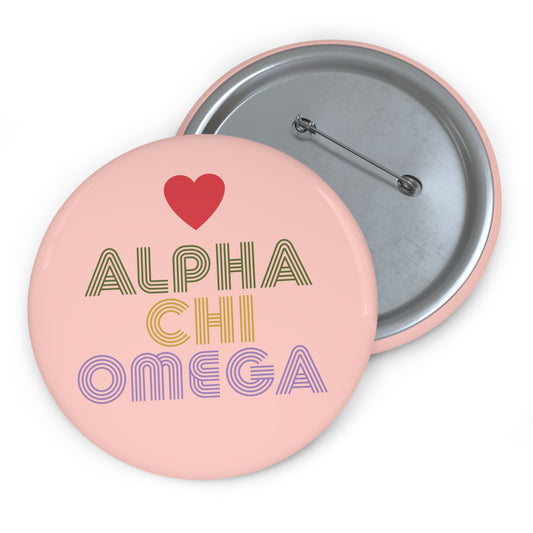 Alpha Chi Omega Retro Button