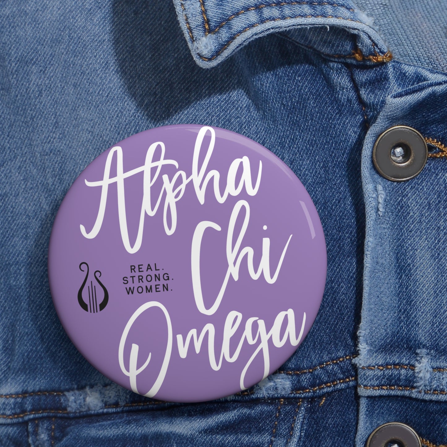 Alpha Chi Omega Fancy Button