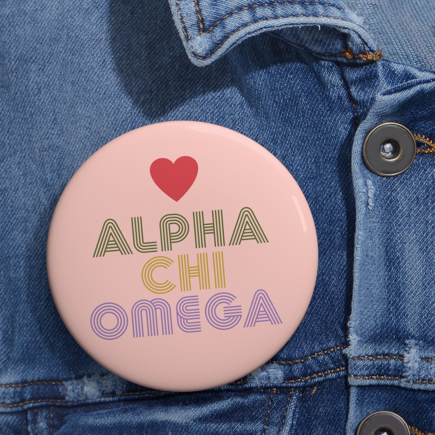 Alpha Chi Omega Retro Button